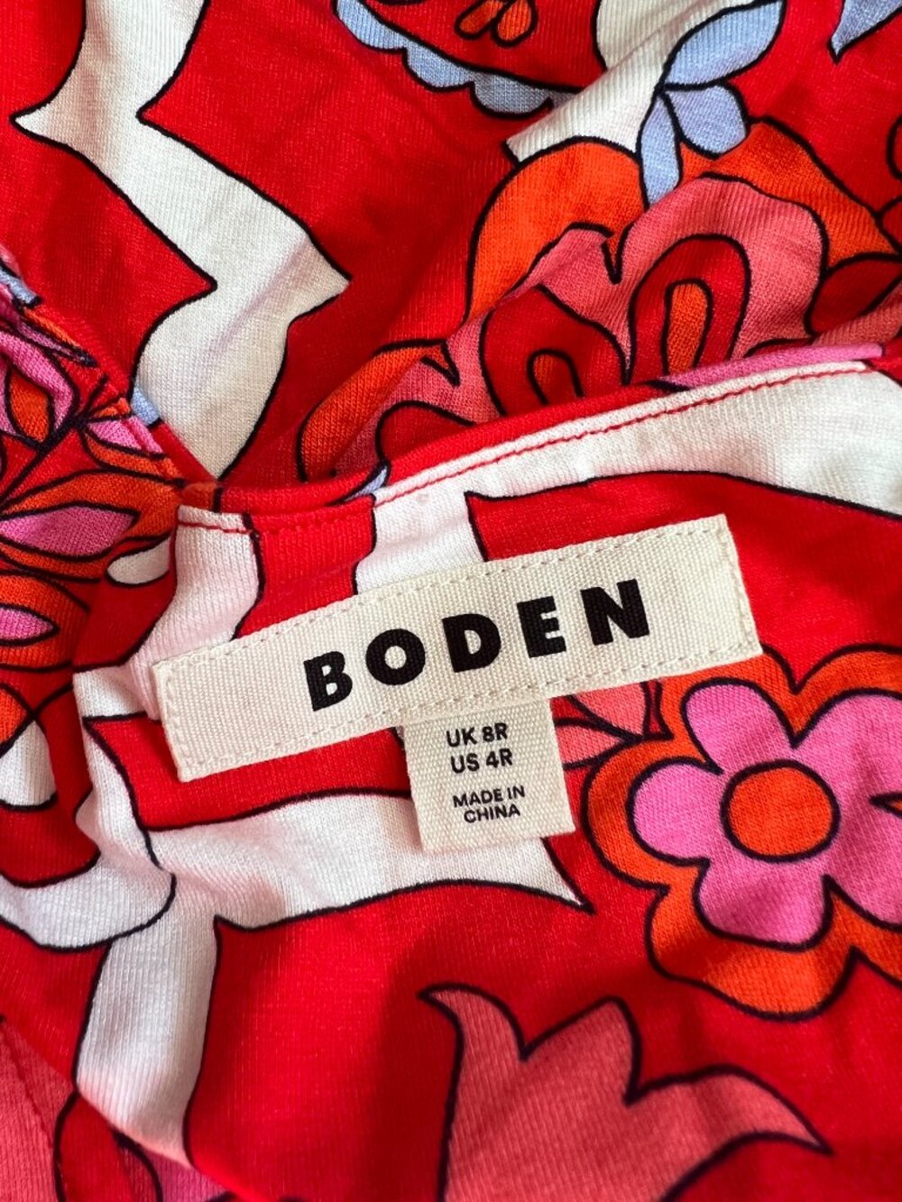 Boden Sylvia Jersey Maxi Tier Dress in Flame Scarlet size 4 - Picture 12 of 14